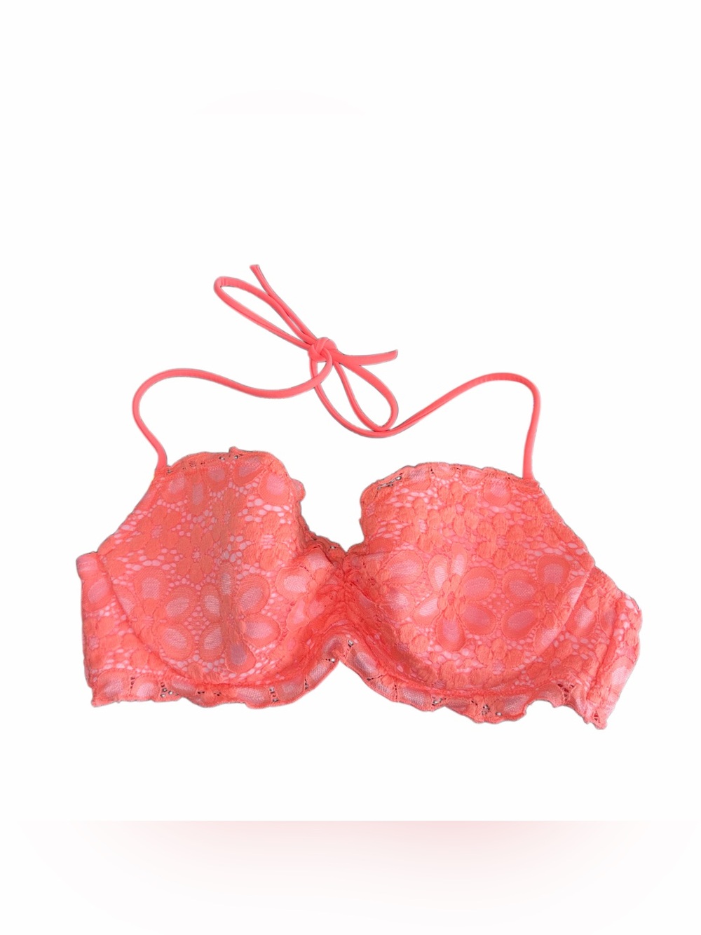Victoria's Secret Coral Lace Halter Bikini
